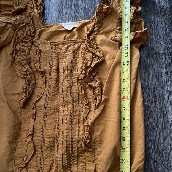 Sezane Golden Ruffle Blouse - Picture 4 of 7